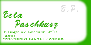 bela paschkusz business card